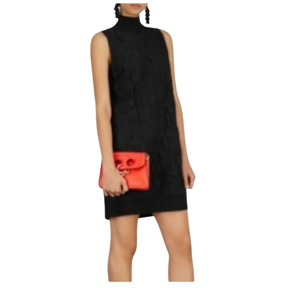 Rag & Bone Sweater Dress Women XS Black Floral Lace Mock Neck Sleeveless $425